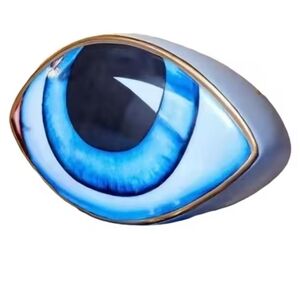 All-Seeing Evil Eye Habdpainted  Porcelain w24k gold  Paperweight